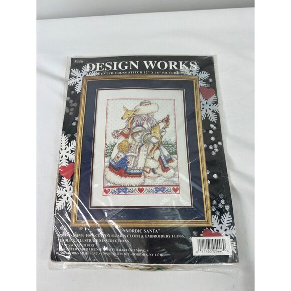 Nordic Santa Vintage Design Works Counted Cross Stitch 5446 12 x 16 New - Picture 1 of 3